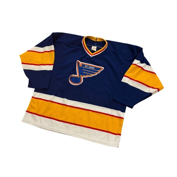Vintage 90's CCM Maska Air Knit St. Louis Blues Stitched NHL Hockey Jersey Large - Picture 4 of 6